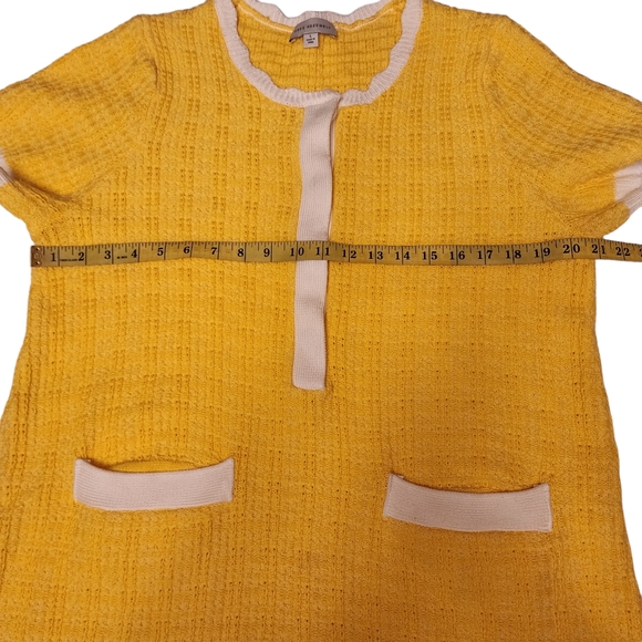 Yellow Short Sleeve Knit Sweater Dress - Picture 5 of 12